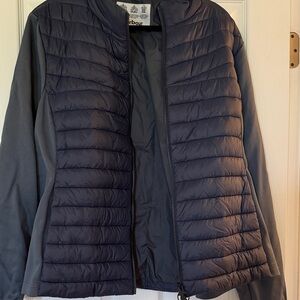Barbour Navy and Gray Quilted Hybrid Jacket